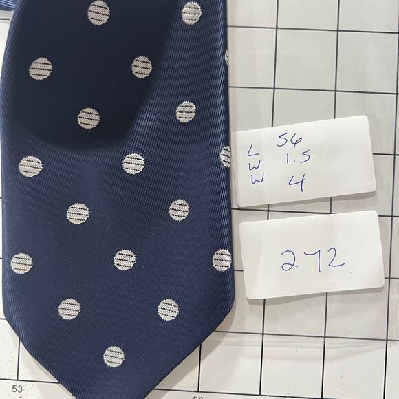 Classic Polka Dot Mens Silk Tie Acetate Rayon - Picture 5 of 5